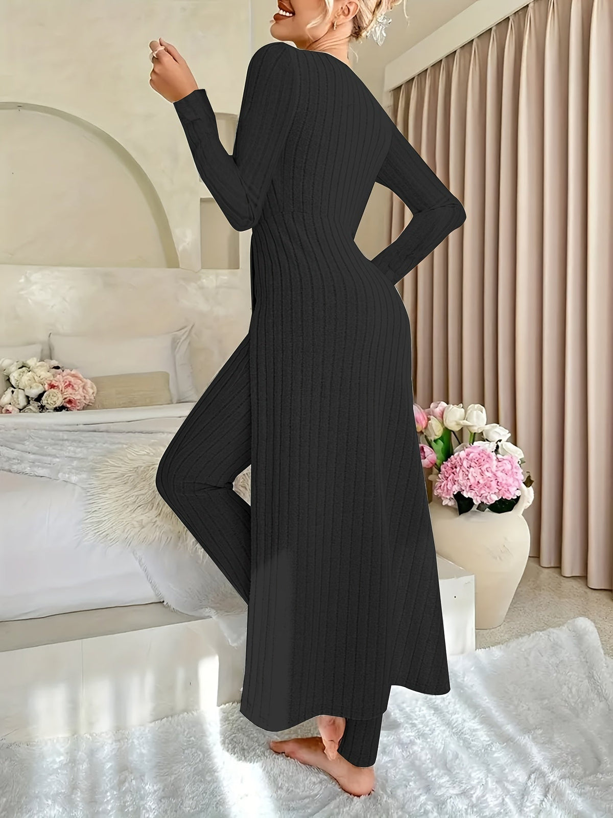 Aldea | Women's Relaxed Cozy Two-Piece Ribbed Lounge Set