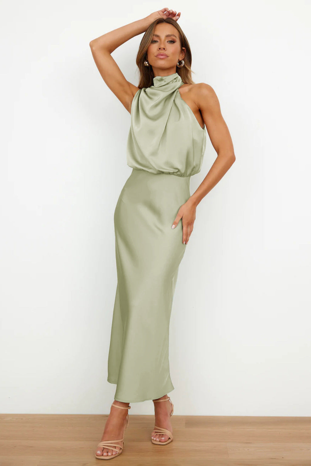 Carlina | Women's Long Maxi Dress with Halterneck