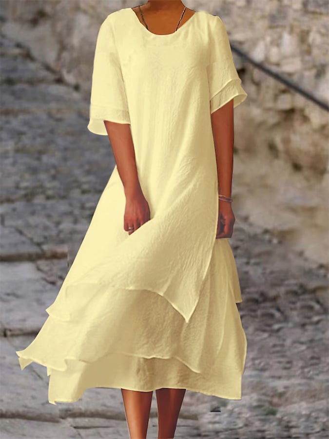Hermine | Women's Elegant Layered Midi Dress