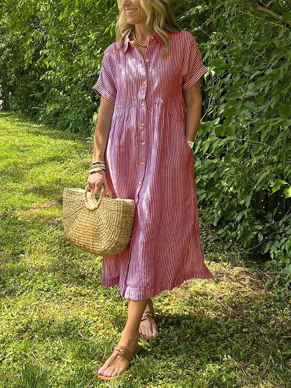 Cassie | Women's Elegant Striped Maxi Dress