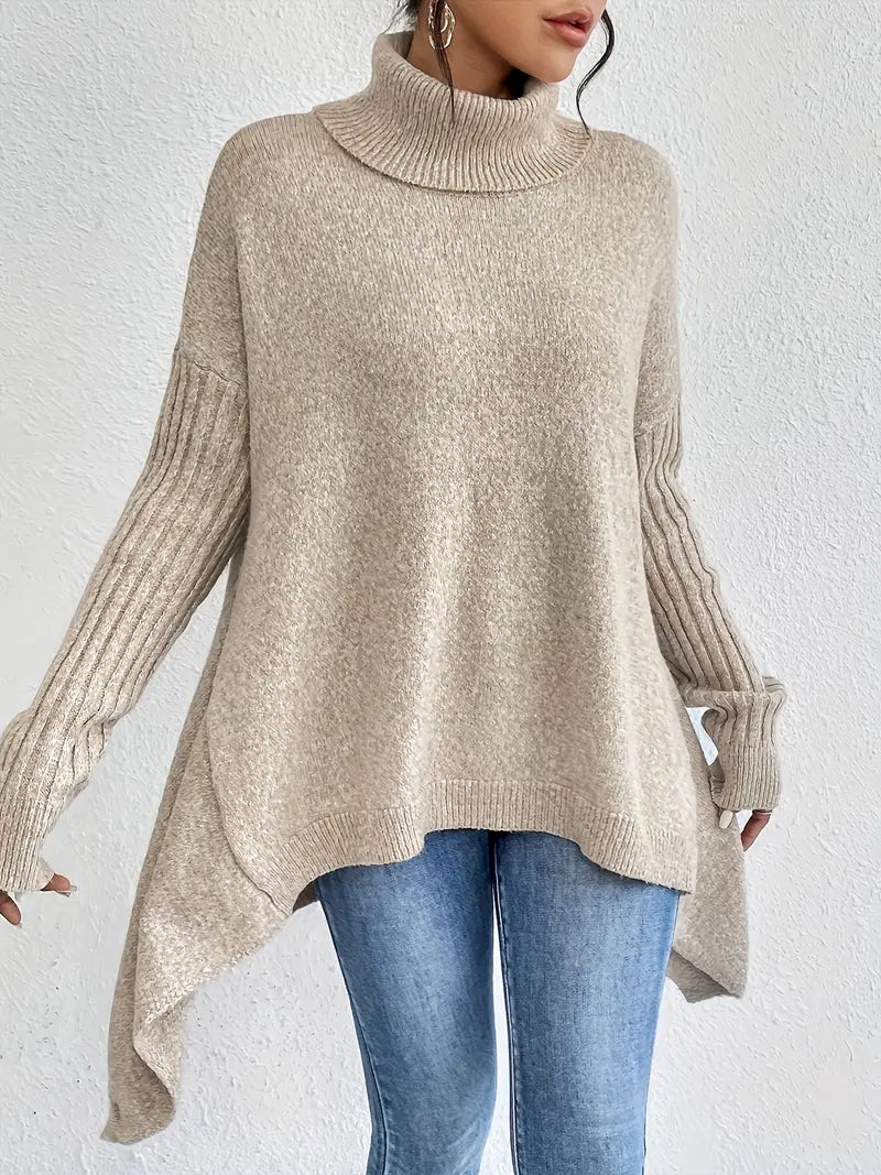 Bridgette | Women's Longline Comfy Long Turtleneck Jumper