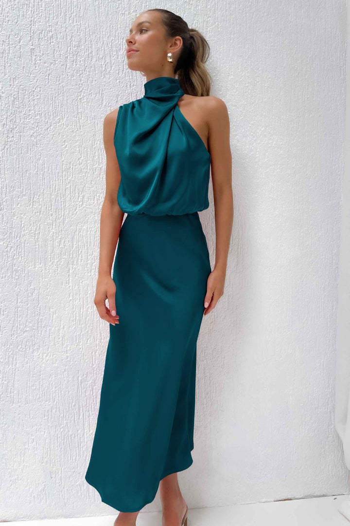 Carlina | Women's Long Maxi Dress with Halterneck