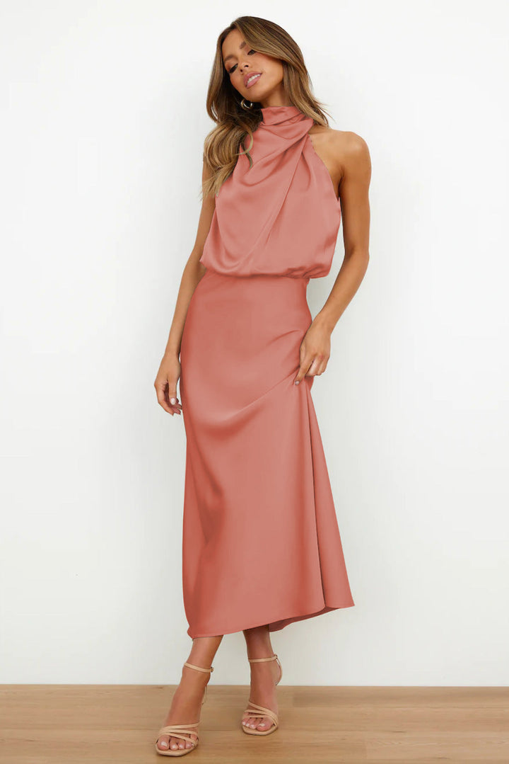 Carlina | Women's Long Maxi dress with halter neckline