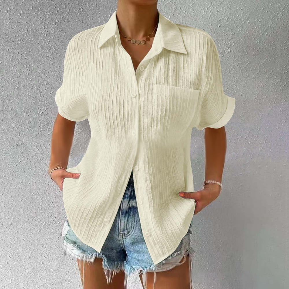 Brielle | Women's Relaxed Textured Top with Short Sleeve