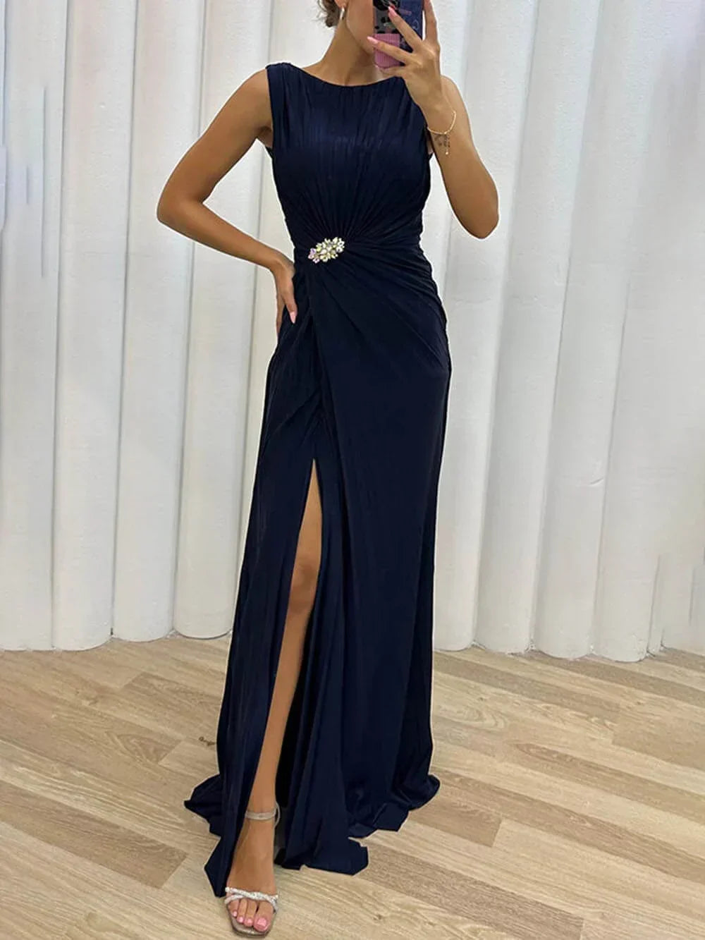 Serena | Women's Pleated Maxi Evening Dress