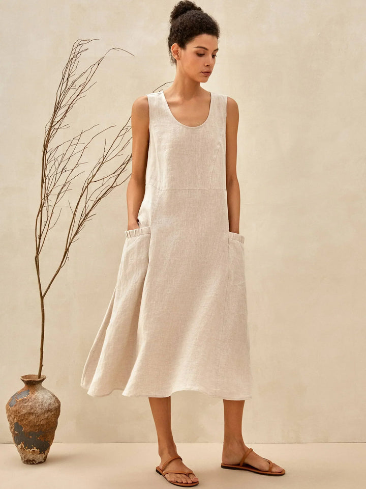 Zafrina | Women's Elegant Midi Dress with Pockets