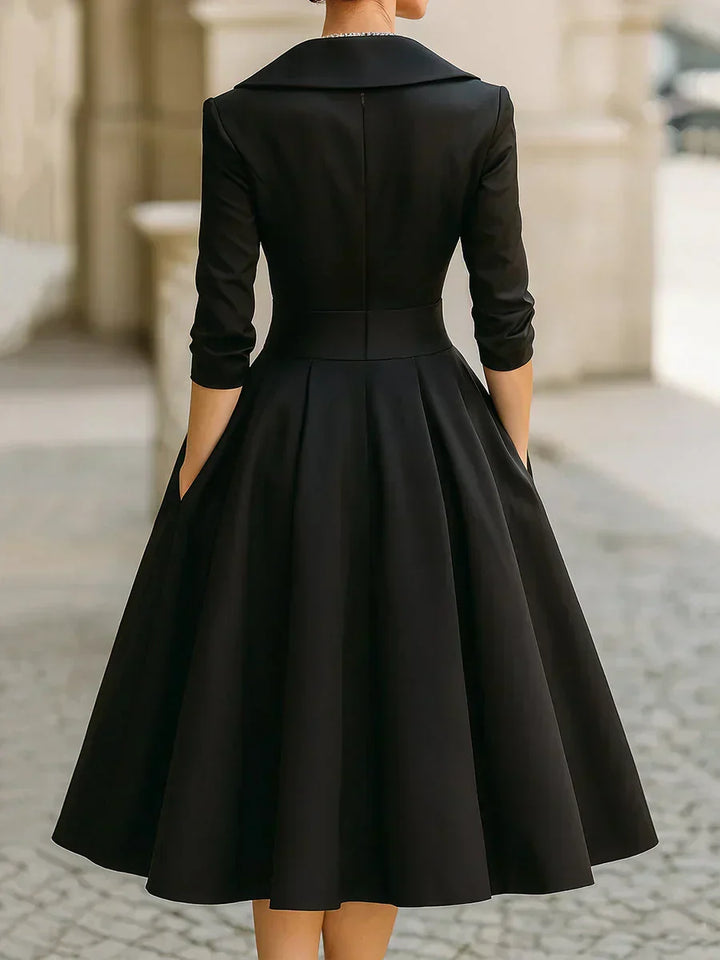 Clara | Women's Elegant Midi Dress with Pockets