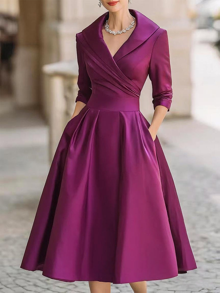 Clara | Women's Elegant Midi Dress with Pockets