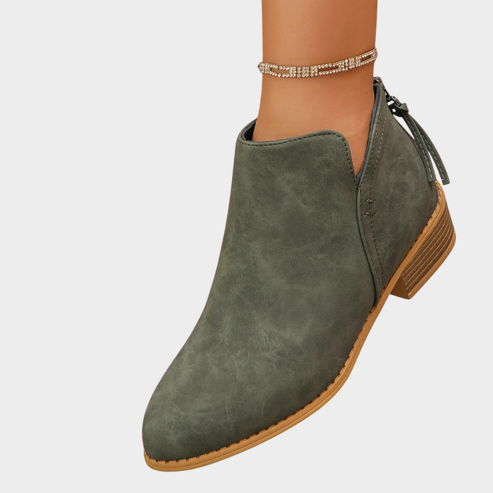 Oakley | Women's Cushioned Zip Low Heel Ankle Boots