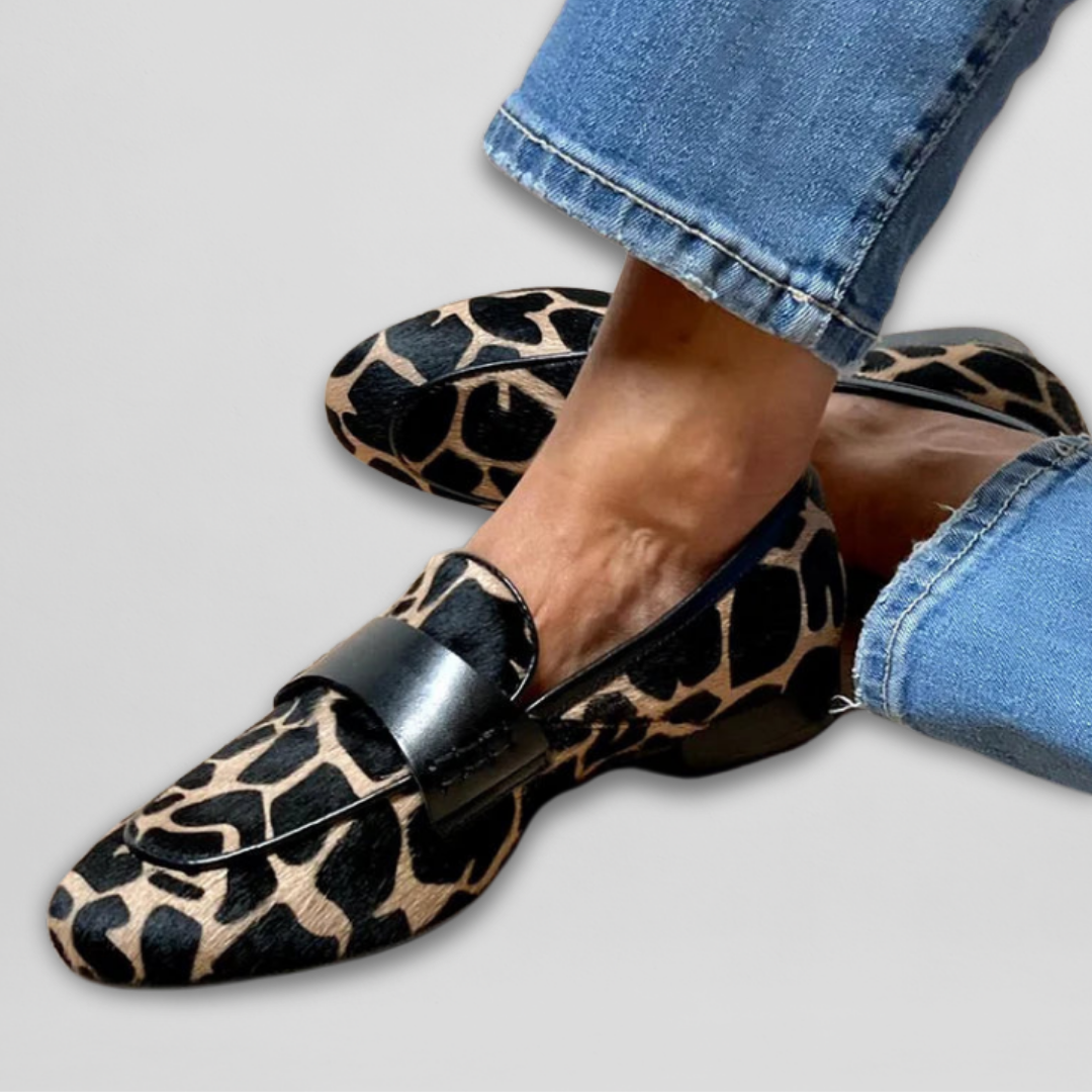 Mary | Women's Cushioned Slip-On Leopard Animal-Print Loafer