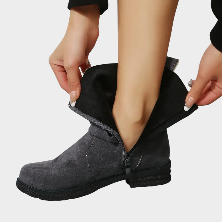 Delaney | Women's Cushioned Buckle Low Heel Ankle Boots