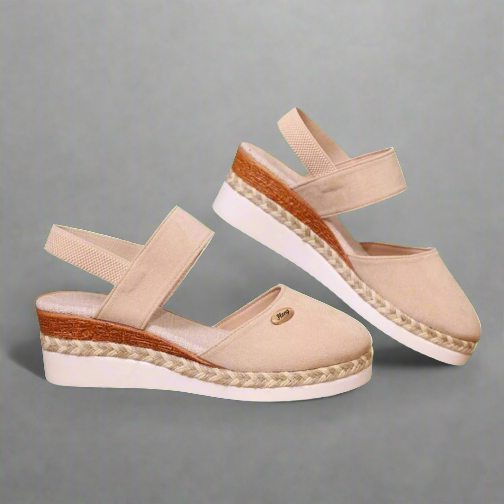 Gitta | Women's Cushioned Open-Toe Plus-Size Wedge Heels, Comfortable and Versatile