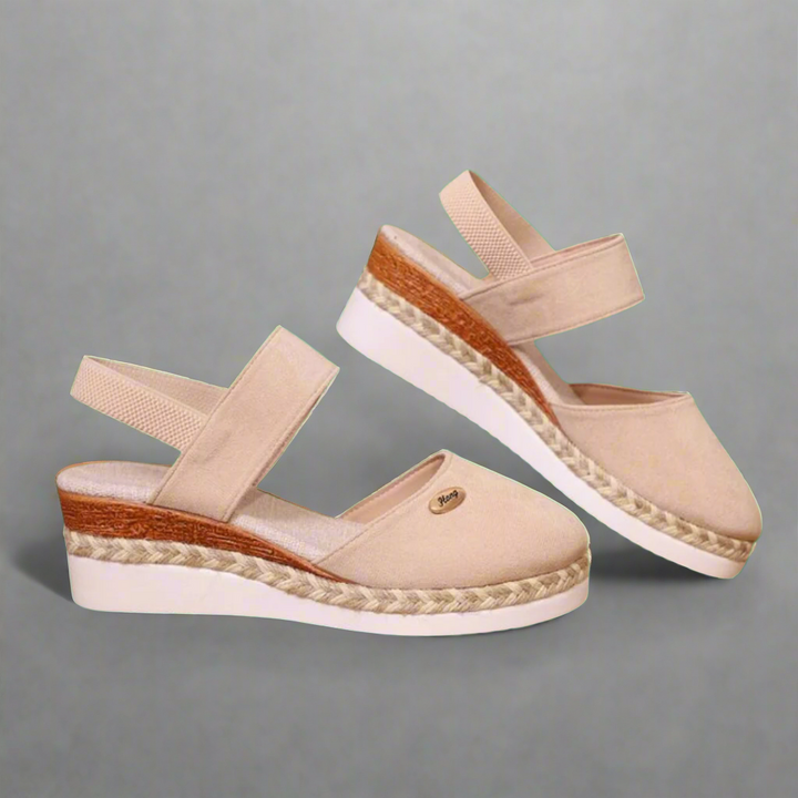 Gitta | Women's Cushioned Open-Toe Plus-Size Wedge Heels, Comfortable and Versatile