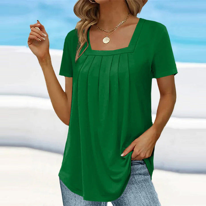 Brenda | Women's Longline Elegant Pleated Blouse