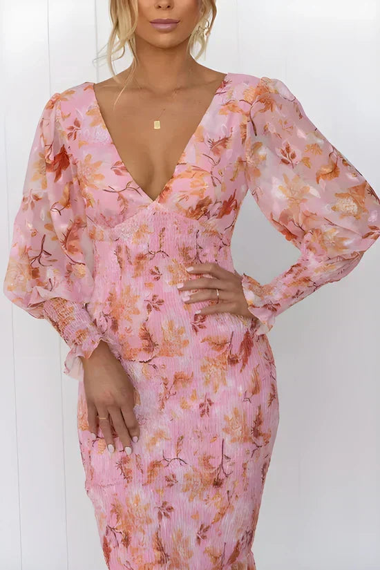 Amara | Women's Stunning Floral Midi Dress