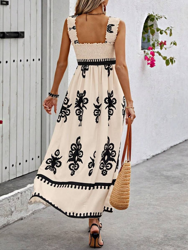 Iveth | Women's Bohemian Maxi Dress with Smocking
