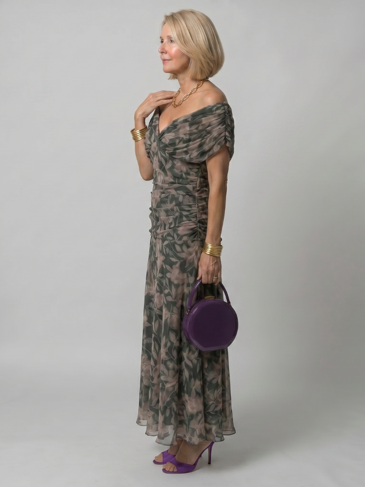 Calen | Women's Off Shoulder Flow Midi Dress