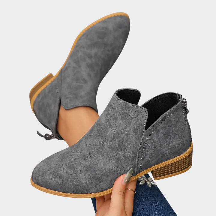 Oakley | Women's Cushioned Zip Low Heel Ankle Boots