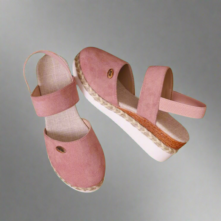 Gitta | Women's Cushioned Open-Toe Plus-Size Wedge Heels, Comfortable and Versatile