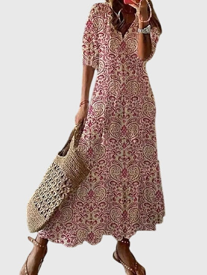 Amalia | Women's Retro Bohemian Summer Midi Dress