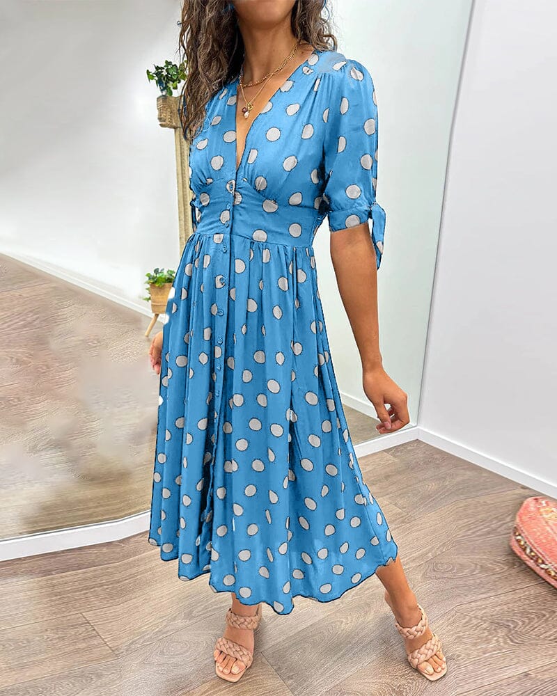 Bellamy | Women's Polka Dots V-Neck Midi Dress