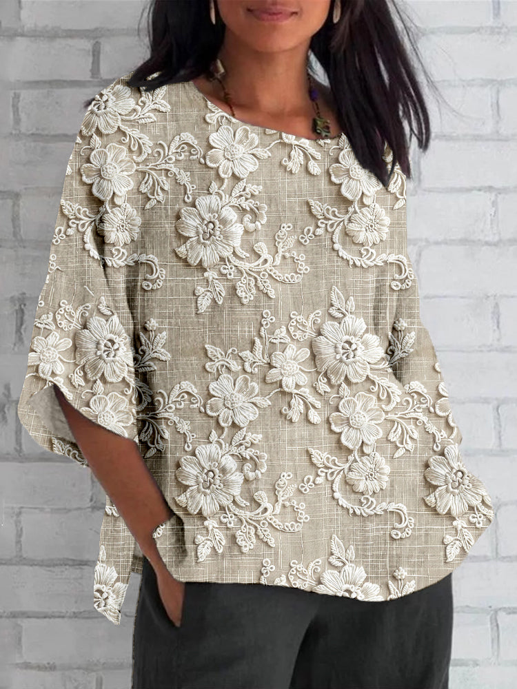 Alira | Women's Floral Relaxed Vintage Printed Top