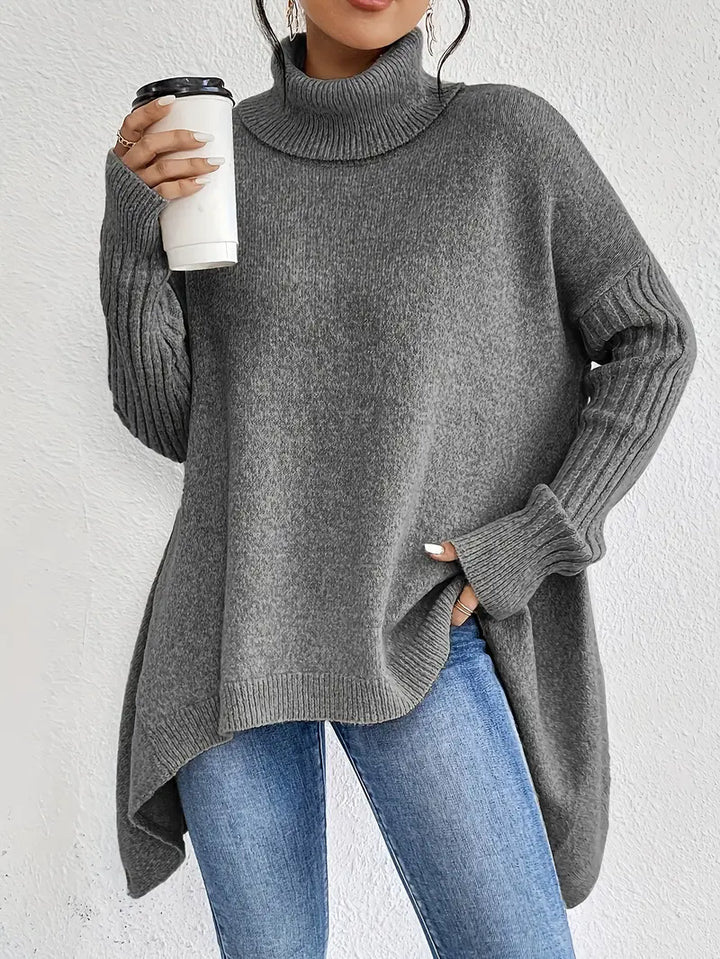 Bridgette | Women's Longline Comfy Long Turtleneck Jumper