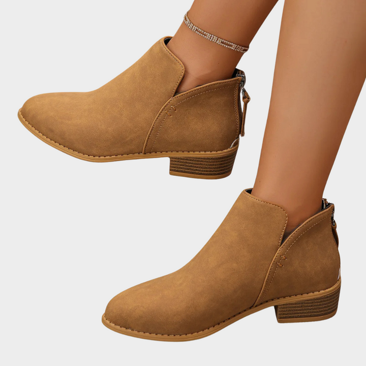 Oakley | Women's Cushioned Zip Low Heel Ankle Boots