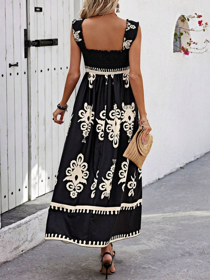 Iveth | Women's Bohemian Maxi Dress with Smocking