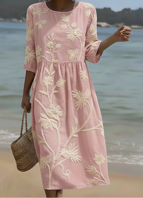 Phoebe | Women's Plant & Flower Print Midi Dress