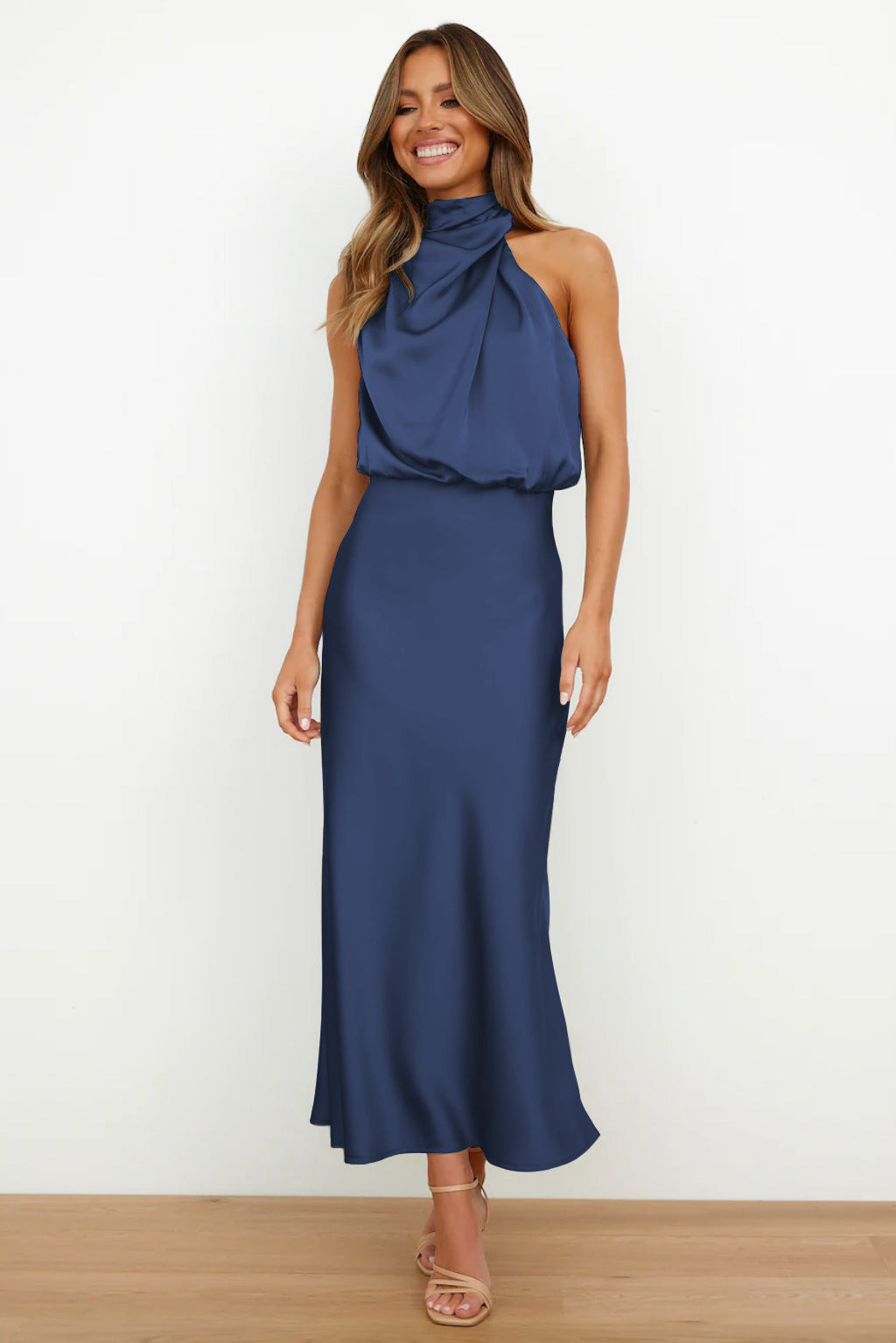 Carlina | Women's Long Maxi dress with halter neckline