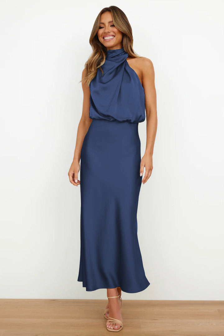 Carlina | Women's Long Maxi dress with halter neckline