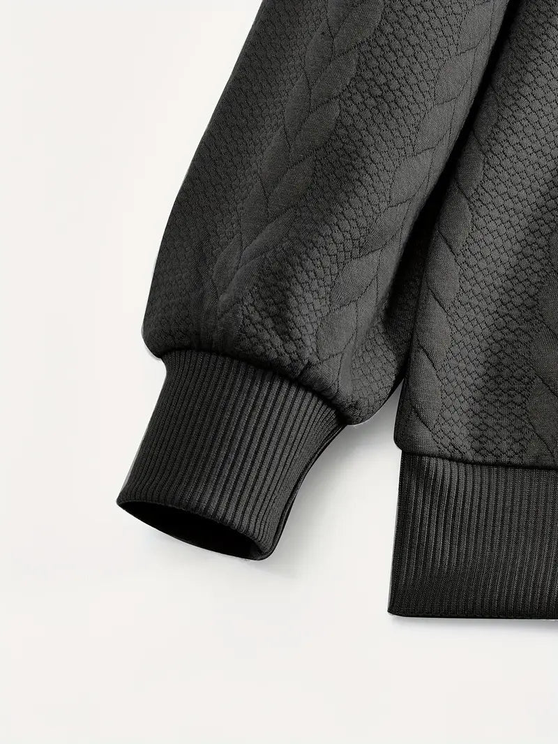 Men's Brit & Boho | Casual Jacquard Quarter-Zip Jumper