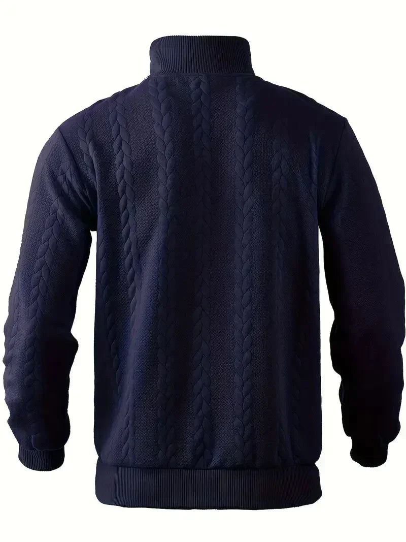 Men's Brit & Boho | Casual Jacquard Quarter-Zip Jumper