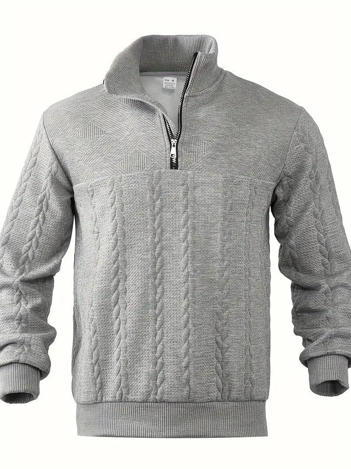 Men's Brit & Boho | Casual Jacquard Quarter-Zip Jumper