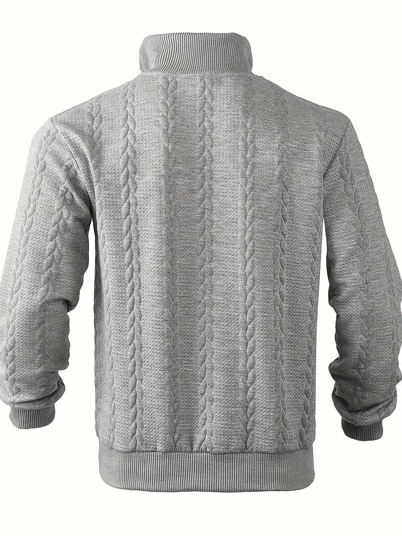 Men's Brit & Boho | Casual Jacquard Quarter-Zip Jumper