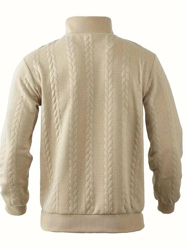 Men's Brit & Boho | Casual Jacquard Quarter-Zip Jumper