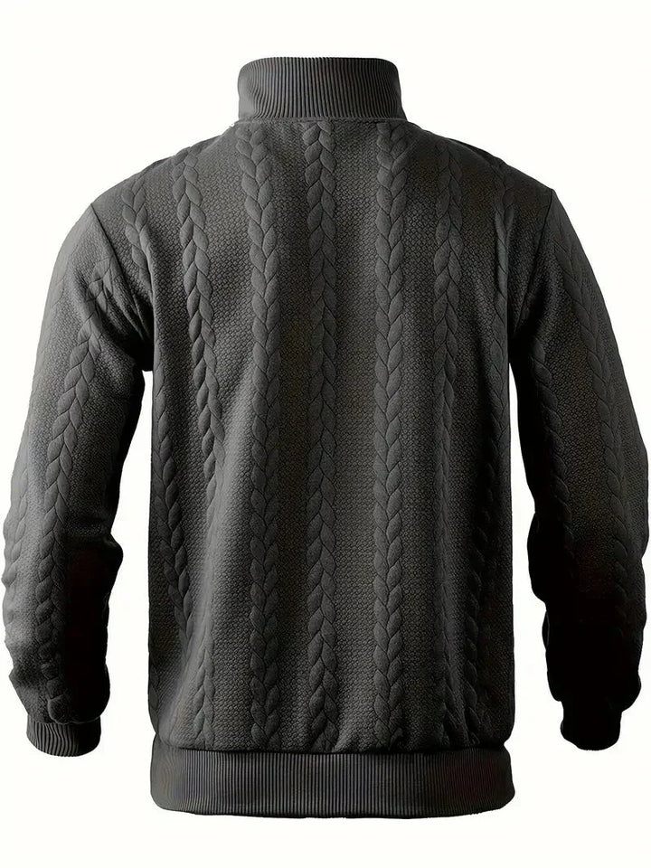 Men's Brit & Boho | Casual Jacquard Quarter-Zip Jumper