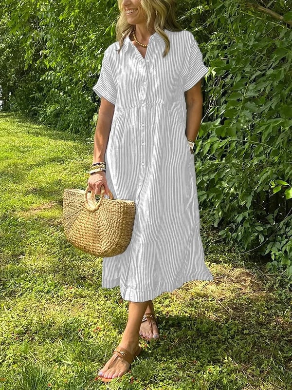 Cassie | Women's Elegant Striped Maxi Dress