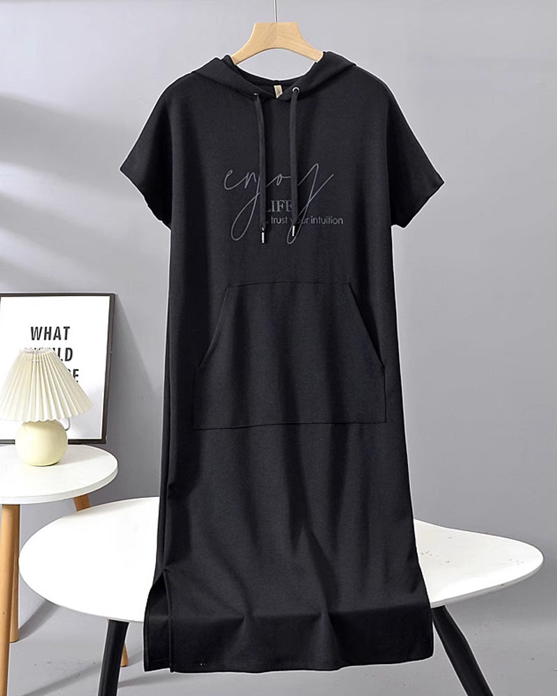 Bridget | Women's Longline Casual Hoodie Midi Dress with Drawstring