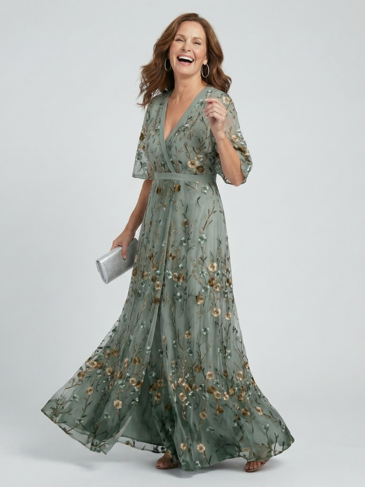 Selora | Women's Relaxed Halter Bloom Flow Maxi Dress