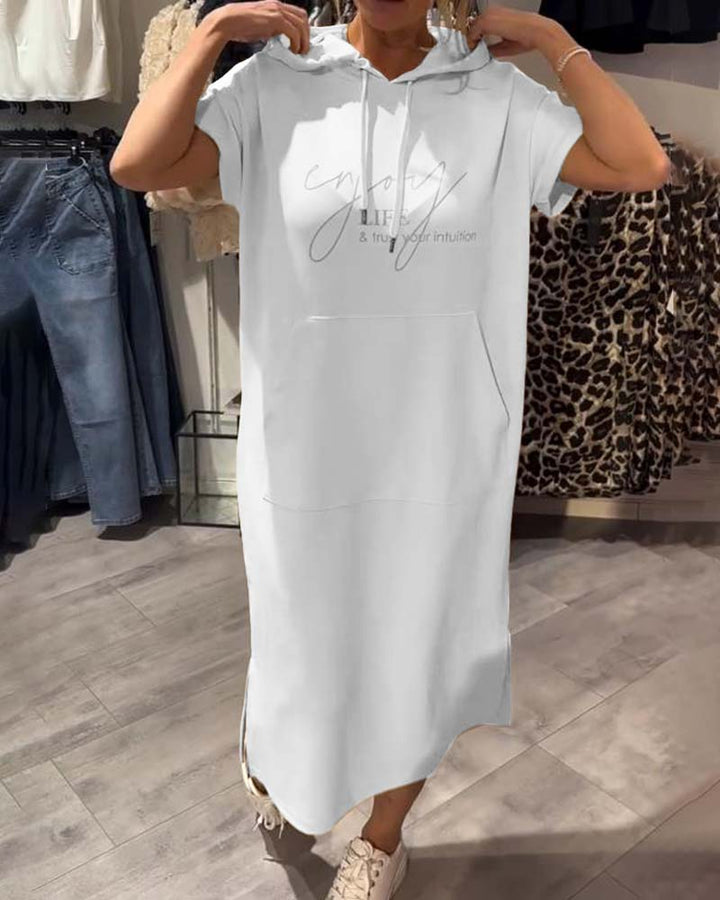 Bridget | Women's Longline Casual Hoodie Midi Dress with Drawstring