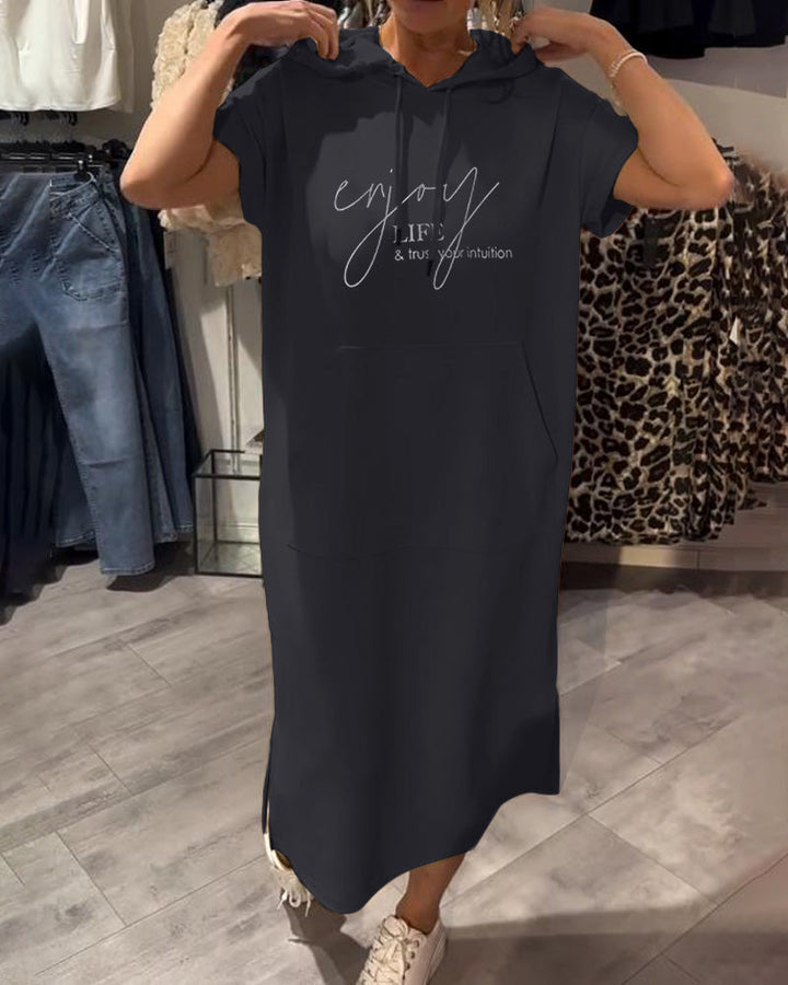 Bridget | Women's Longline Casual Hoodie Midi Dress with Drawstring