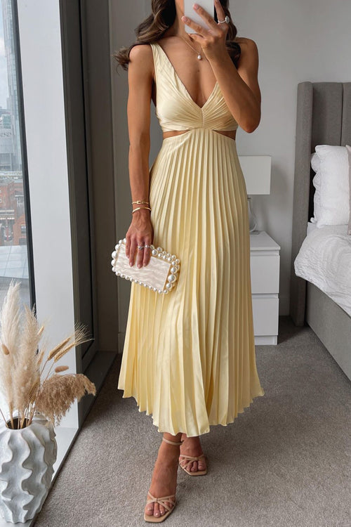 Elsa | Women's Elegant Pleated Maxi Dress
