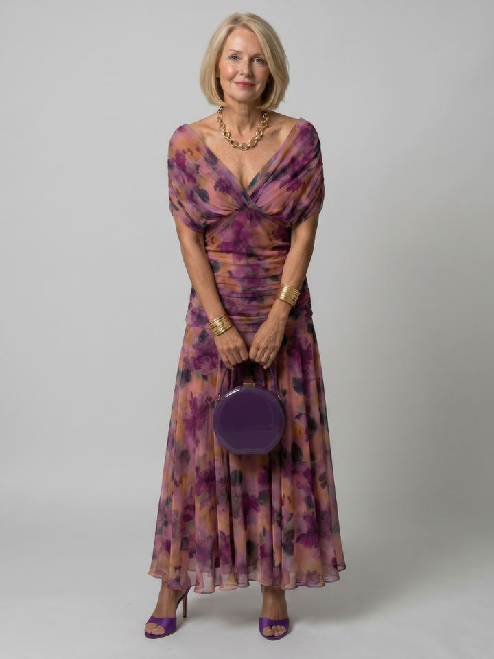 Calen | Women's Off Shoulder Flow Midi Dress