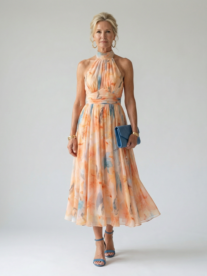Elin | Women's Soft Halter Midi Dress