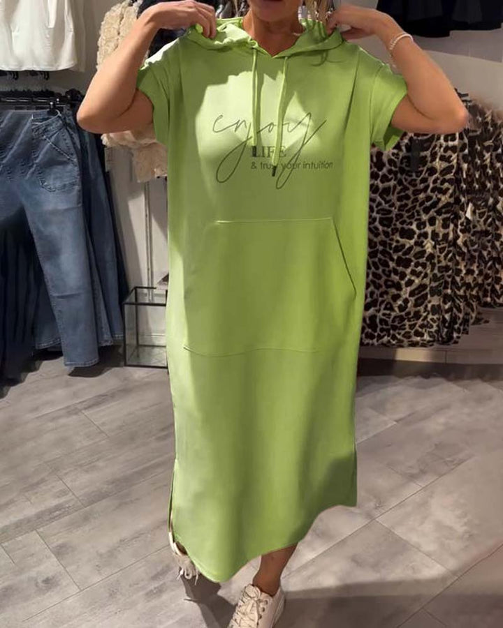 Bridget | Women's Longline Casual Hoodie Midi Dress with Drawstring