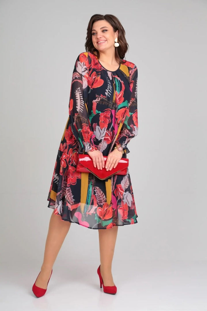 Andrea | Women's Stylish Floral Midi Dress