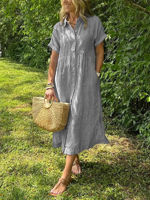 Cassie | Women's Elegant Striped Maxi Dress