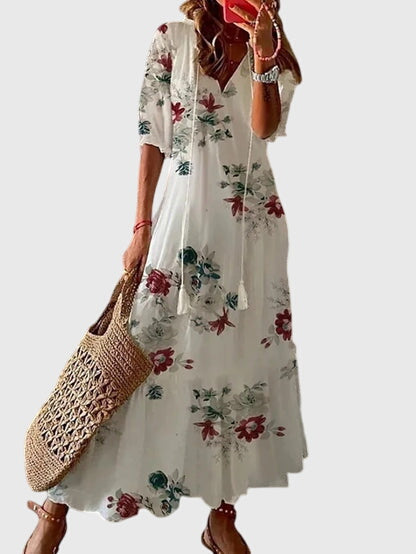 Amalia | Women's Retro Bohemian Summer Midi Dress